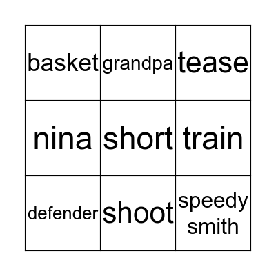 Alex Stands Tall Bingo Card