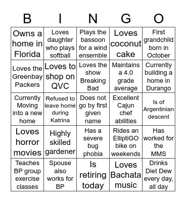 BP GoM Discipline Capability Away Day Bingo Card