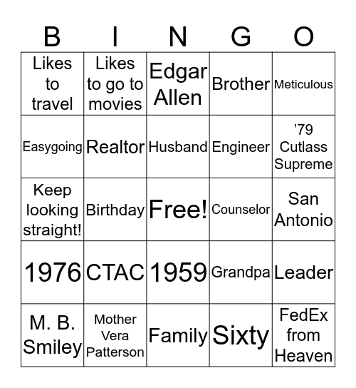 David Allen Bingo Card