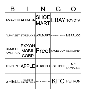 COMPANIES Bingo Card
