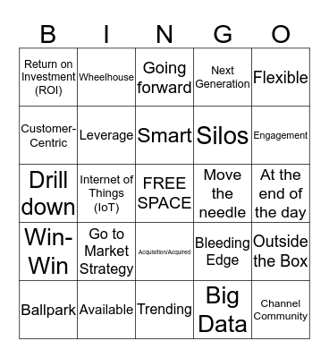2019 Xchange Bingo Card