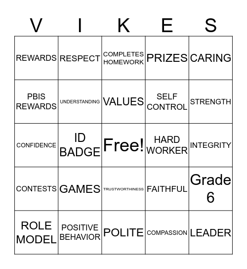 VIKES BINGO Card