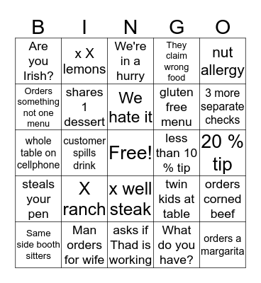 St. Pattys Bingo Card