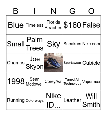 Nike Air Max+ Bingo! Bingo Card