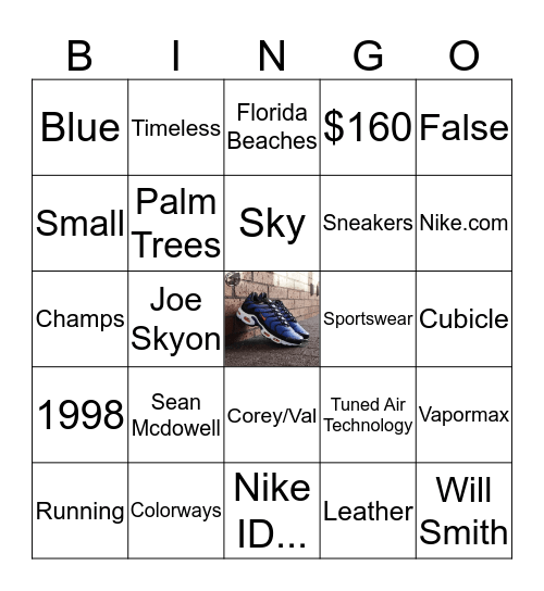 Nike Air Max+ Bingo! Bingo Card