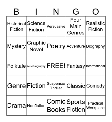 Genre Bingo Card