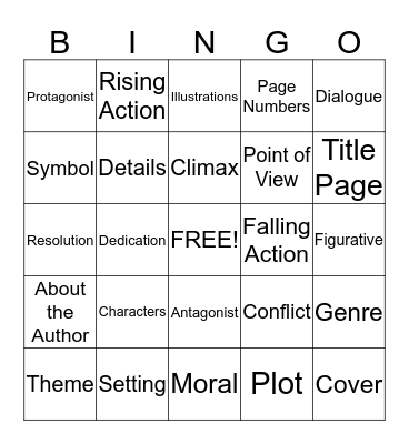 Elements of the Story Bingo Card