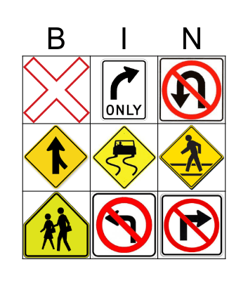 Traffic Signs Bingo Card