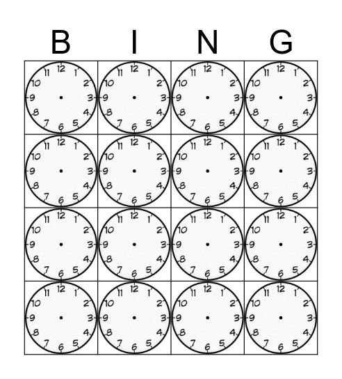 Bingo Time Bingo Card