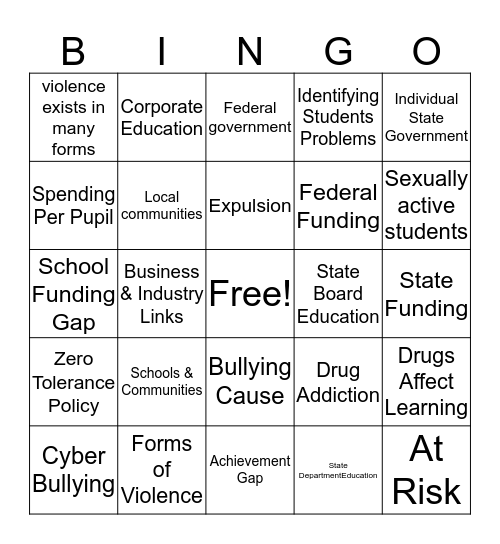 S&S Bingo Card