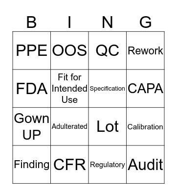 Swiss-American GMP BINGO Card