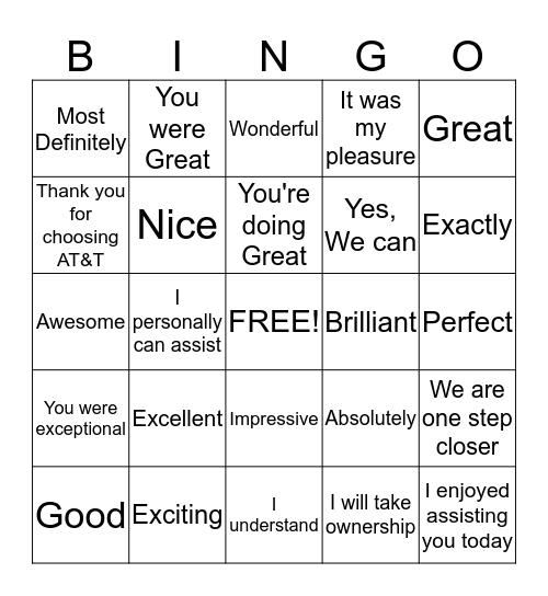 Innovative Buzz Words Bingo Card