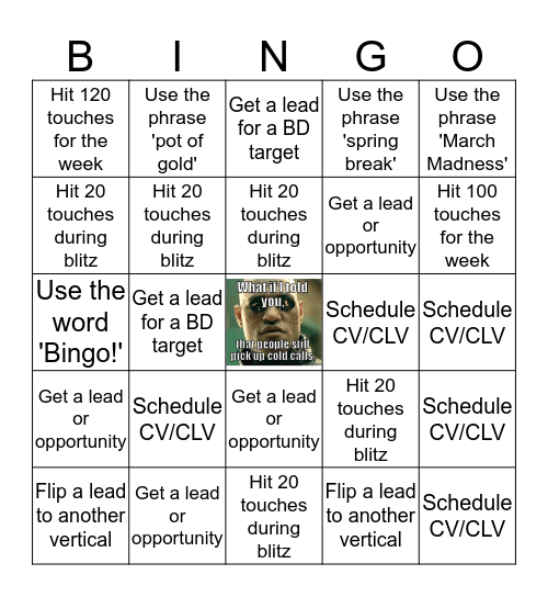 Call Blitz Blackout BINGO! Bingo Card