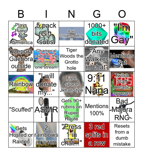 Popesquidward's Any% Bingo Card