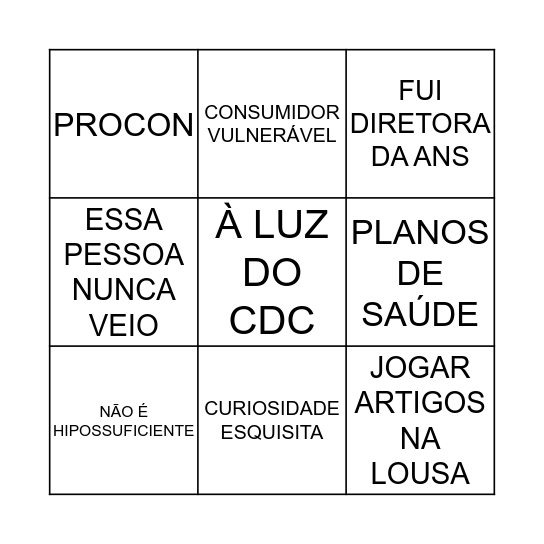 BINGO DE CONSUMIDOR Bingo Card