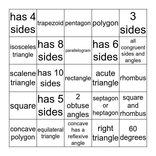 Polygons Preview Bingo Card