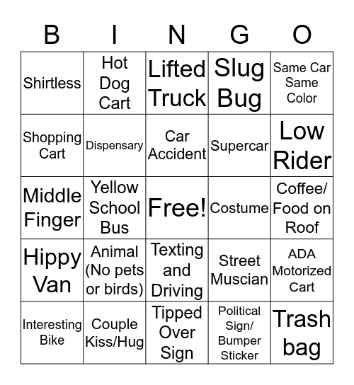 Phoenix Roadtrip 2k19 Bingo Card