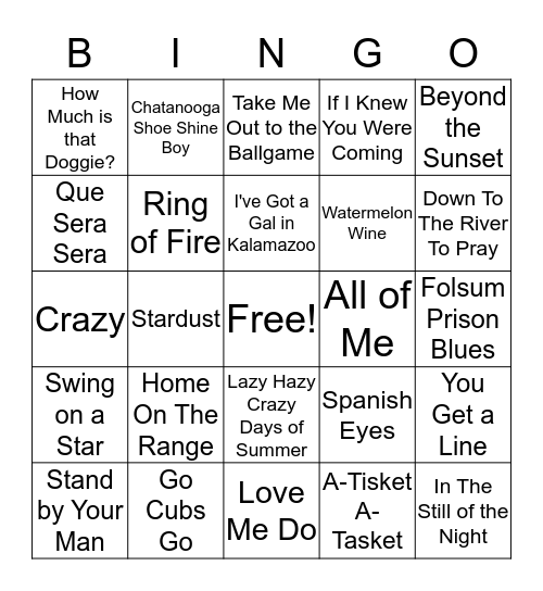 Singo Bingo Card