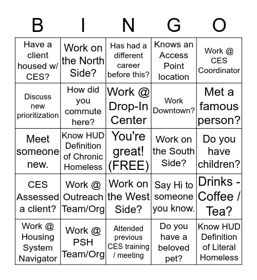 CES - Launch Event  Bingo Card