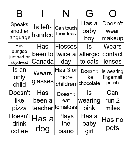 Moments for Moms Bingo Card
