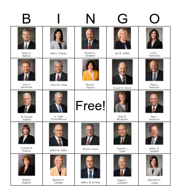 General Conference Bingo Card
