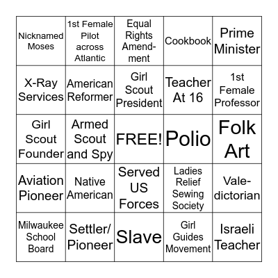 Playing the Past Bingo Card