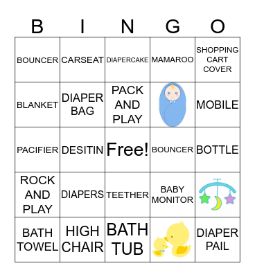 BABY SHOWER BINGO Card