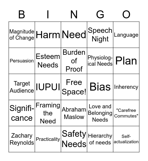 3.10 Language and Persuasion  Bingo Card