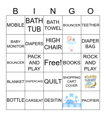 BABY SHOWER BINGO Card