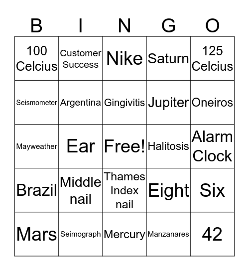 Brutal Bingo Card