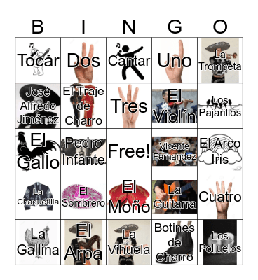 Mariachi & De Colores Bingo Card