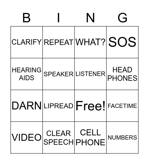 Listening to the TV and on the Phone Bingo Card