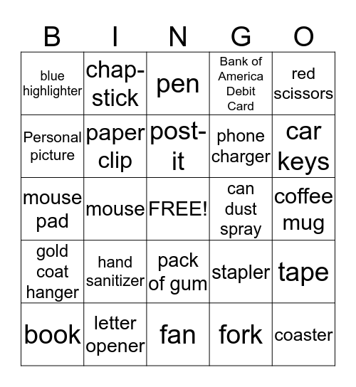 Team Tinney Bingo Card