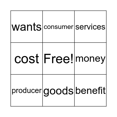 Economics Bingo Card