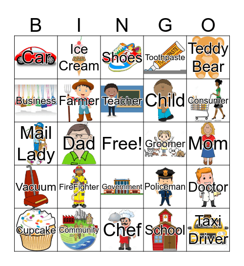 Producer & Consumers: Goods & Services  Bingo Card