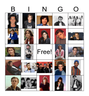 Hollywood Heart-Throbs Bingo Card