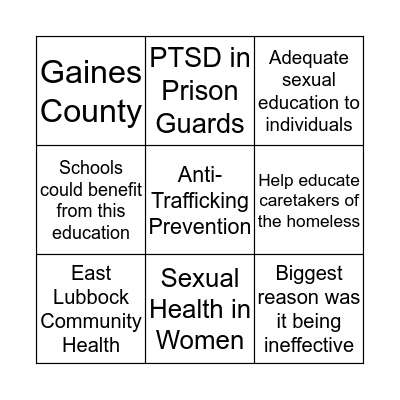 Poster Bingo Card