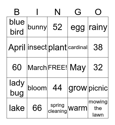 Spring Times Bingo Card