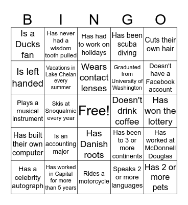 CoE Offsite People Bingo Card