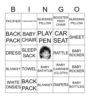 Baby Gift Bingo Card