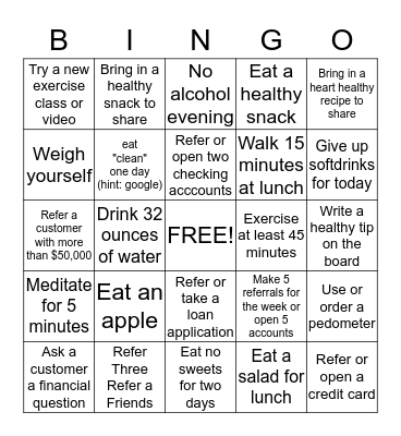 Biggest Loser Nashville Main Week 2 Bingo Card