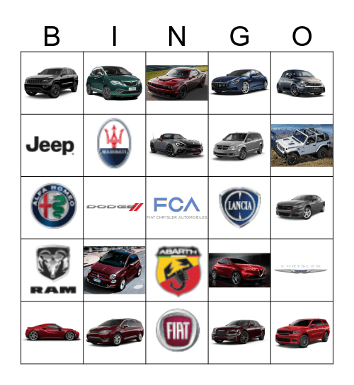 FCA Bingo Card