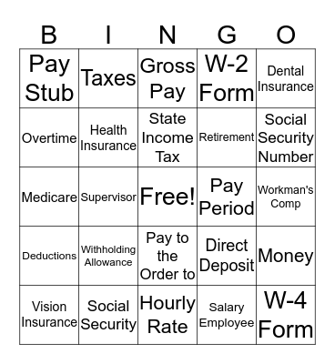 Understanding the Paycheck Bingo Card