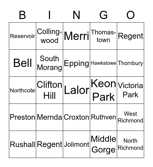 Station Bingo Card