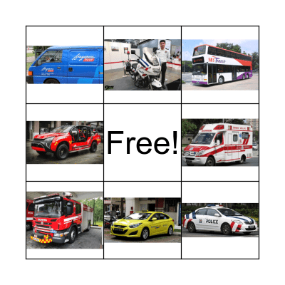 Community helper transportation Bingo Card