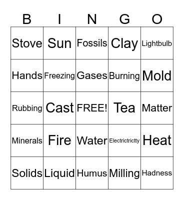Laci Bailey.  Bingo Card