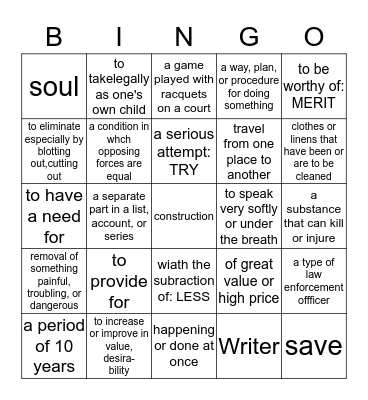 Where the Red Fern Growns Bingo Card