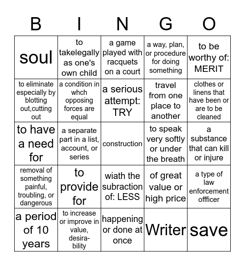 Where the Red Fern Growns Bingo Card