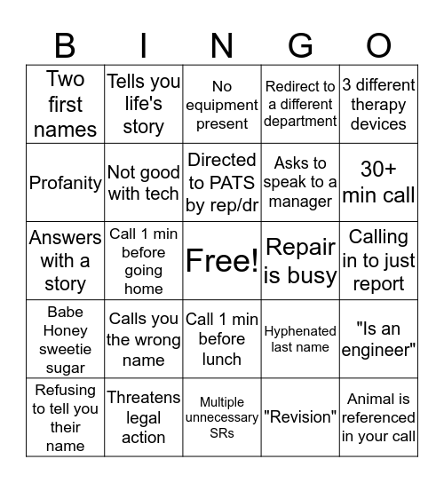 Trying to be FUN people Bingo Card