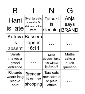 Stream A Bingo Card